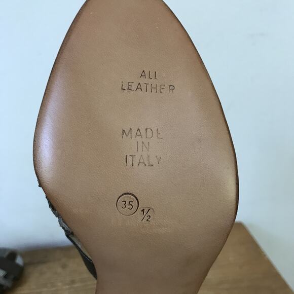 Vtg Maud Frizon Italy Italian Leather Snakeskin Strappy Sandals Heels 35.5 5.5 - Picture 7 of 8